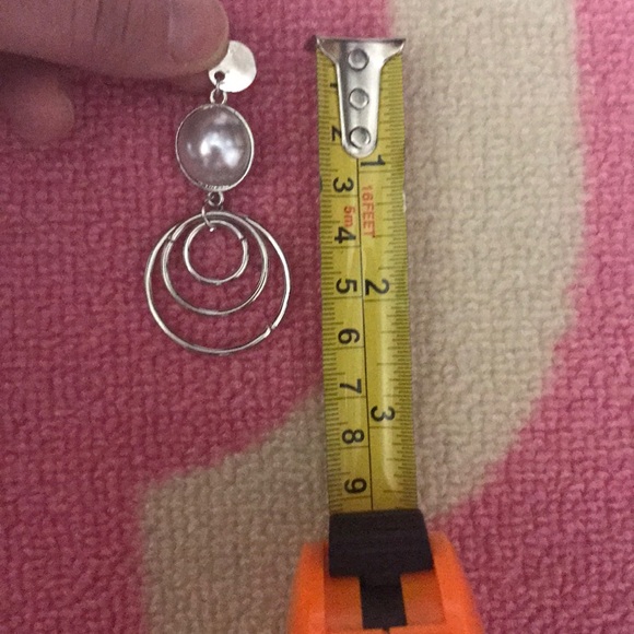 5🌟Pearl Multi Hoop Drop Earrings - Picture 2 of 3